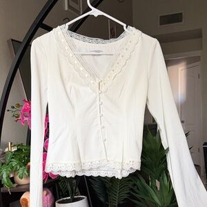 Petite Studio NYC Joelle Top in Ivory NEW XXS